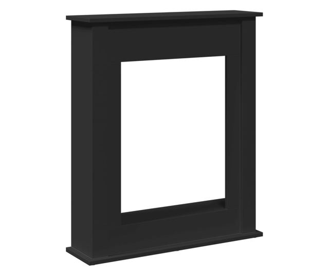 fekete szerelt fa kandallóburkolat 75 x 20 x 87,5 cm