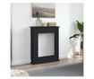 fekete szerelt fa kandallóburkolat 75 x 20 x 87,5 cm