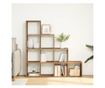 4 szintes kézműves fa elválasztó könyvespolc 131,5x29x131,5 cm thumbnail 3