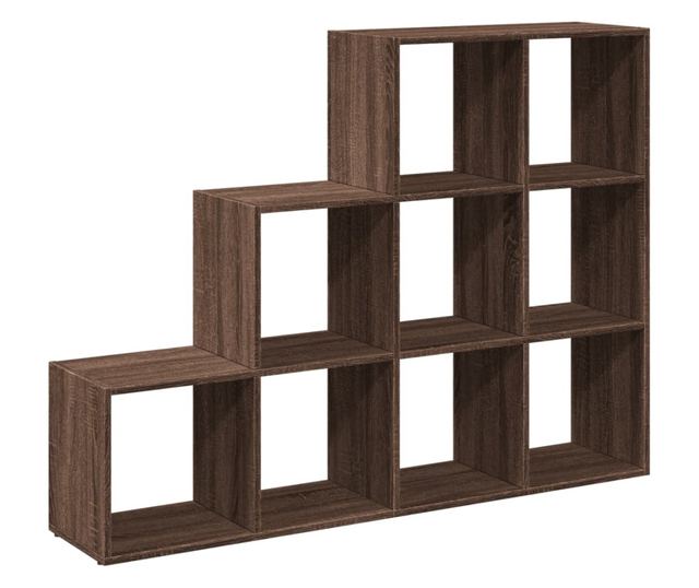 3 szintes barna fa elválasztó könyvespolc 137,5 x 29 x 103,5 cm