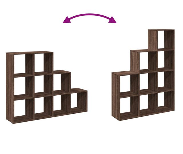 3 szintes barna fa elválasztó könyvespolc 137,5 x 29 x 103,5 cm
