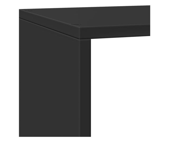 3 szintes fekete fa térelválasztó könyvespolc 137,5x29x103,5 cm