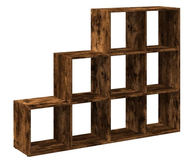 3 szintes füstös tölgy elválasztó könyvespolc 137,5x29x103,5 cm