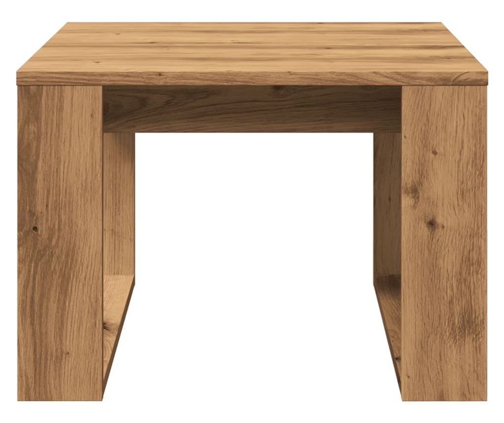 kézműves tölgy színű szerelt fa kisszekrény 50 x 50 x 35 cm - 4