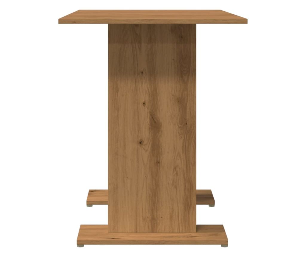 kézműves tölgy színű szerelt fa étkezőasztal 110 x 60 x 75 cm - 6