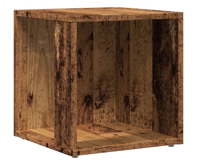 antik fa színű szerelt fa kisasztal 33 x 33 x 34 cm