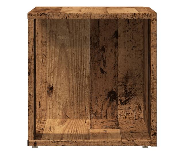 antik fa színű szerelt fa kisasztal 33 x 33 x 34 cm