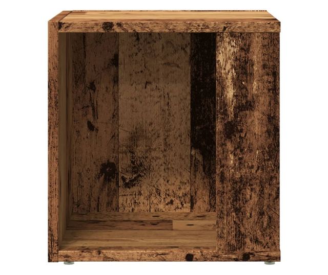 antik fa színű szerelt fa kisasztal 33 x 33 x 34 cm