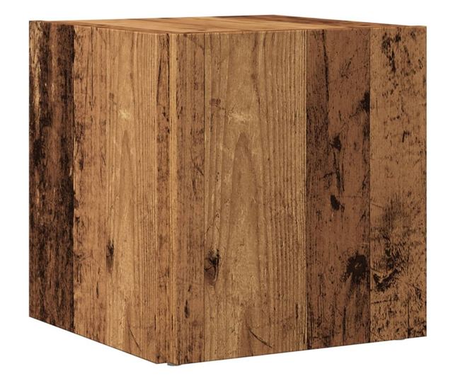 antik fa színű szerelt fa kisasztal 33 x 33 x 34 cm