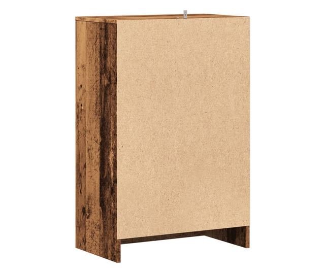 antik fa színű szerelt fa cipősszekrény 60 x 35 x 92 cm