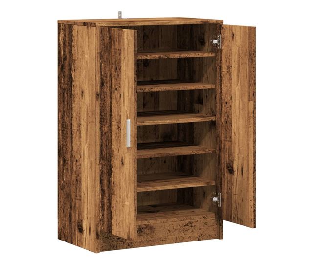 antik fa színű szerelt fa cipősszekrény 60 x 35 x 92 cm