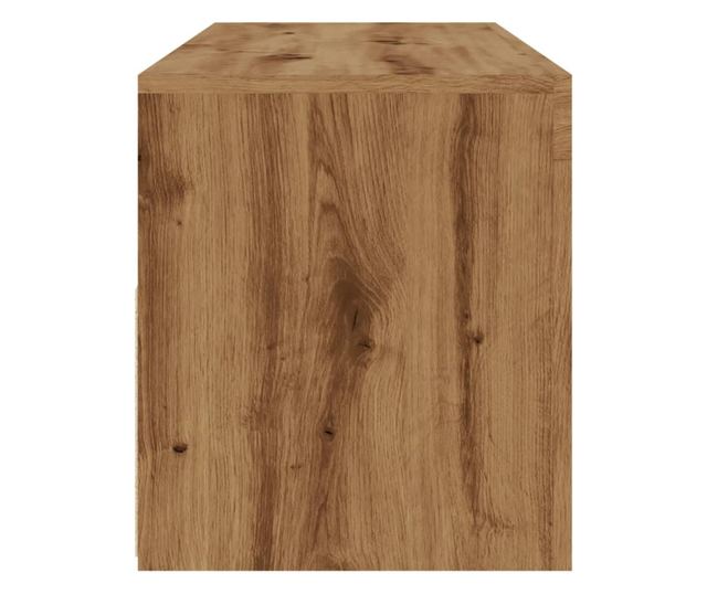 kézműves tölgy szerelt fa TV-szekrény LED-ekkel 120x35x40 cm