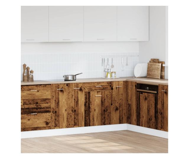 antik fa színű szerelt fa fiókos alsószekrény 50 x 46 x 81,5 cm