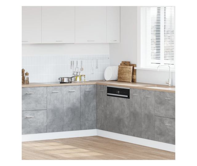 betonszürke szerelt fa konyhaszekrény 75,5 x 75,5 x 81,5 cm