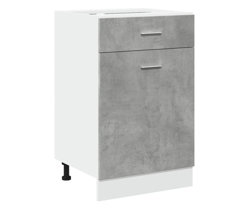 betonszürke szerelt fa fiókos alsószekrény 50 x 46 x 81,5 cm - 2