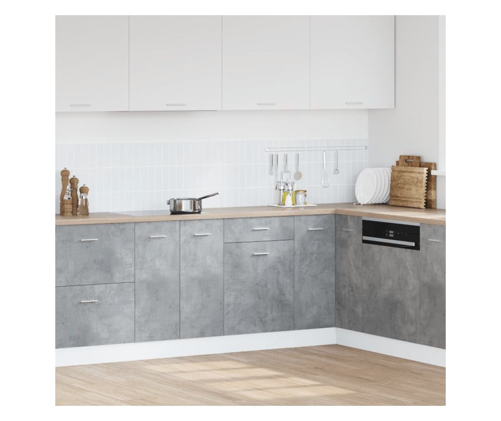 betonszürke szerelt fa fiókos alsószekrény 50 x 46 x 81,5 cm - 3