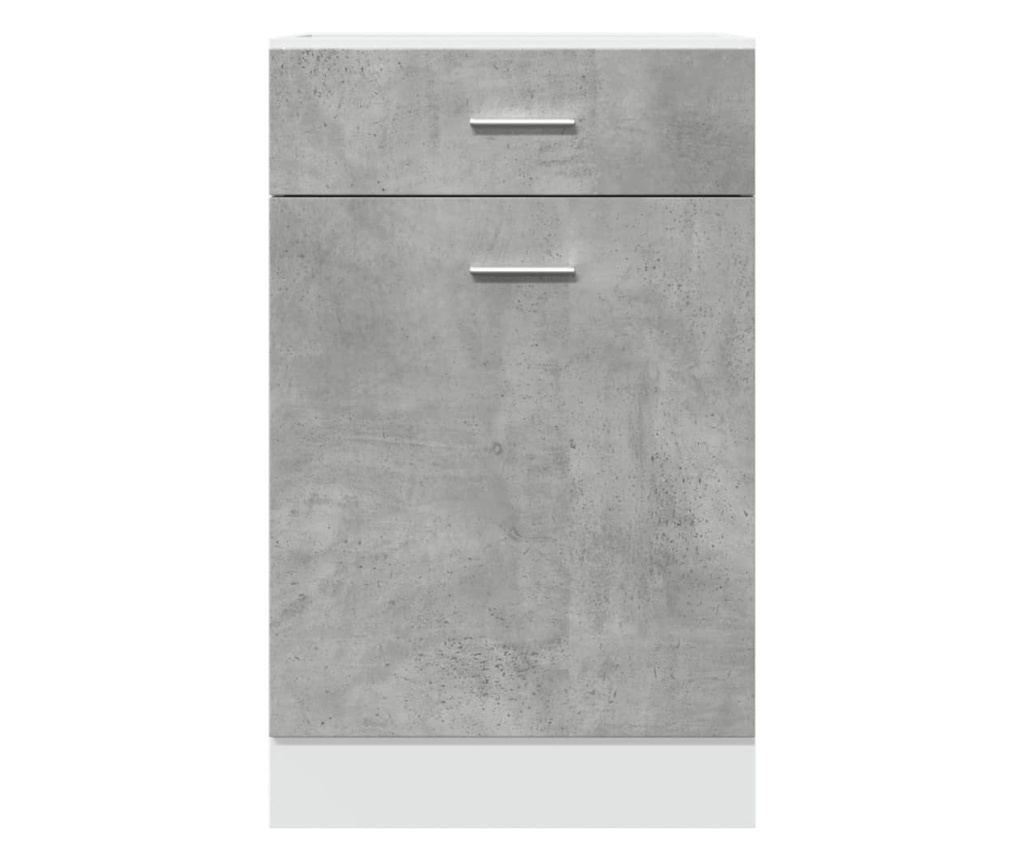 betonszürke szerelt fa fiókos alsószekrény 50 x 46 x 81,5 cm - 4