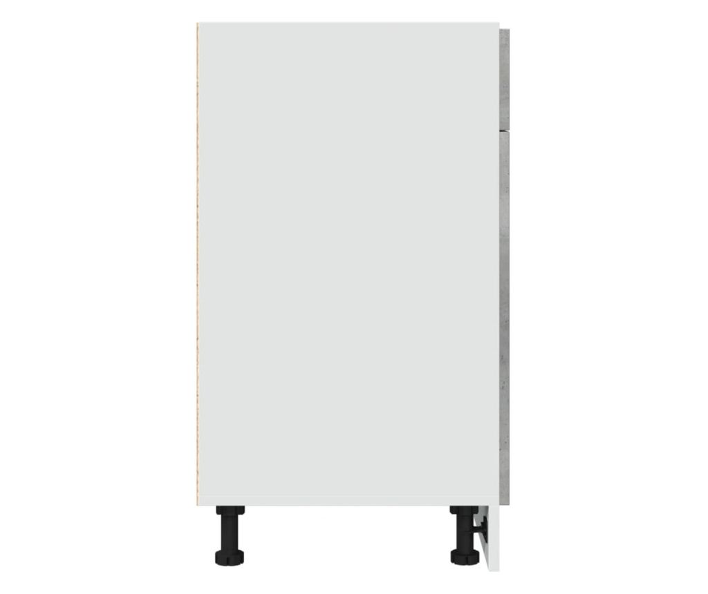 betonszürke szerelt fa fiókos alsószekrény 50 x 46 x 81,5 cm - 5