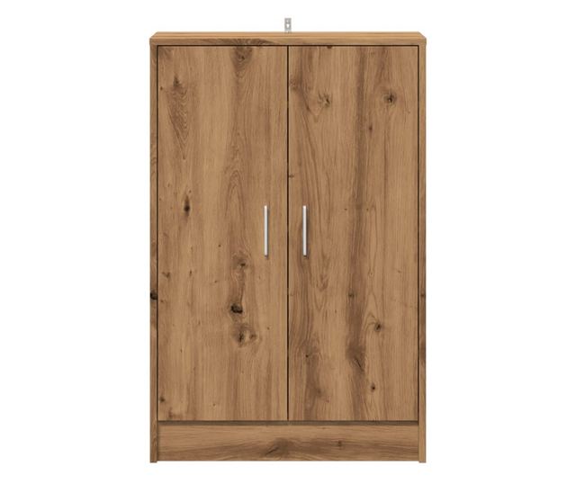 kézműves tölgy színű szerelt fa cipősszekrény 60 x 35 x 92 cm