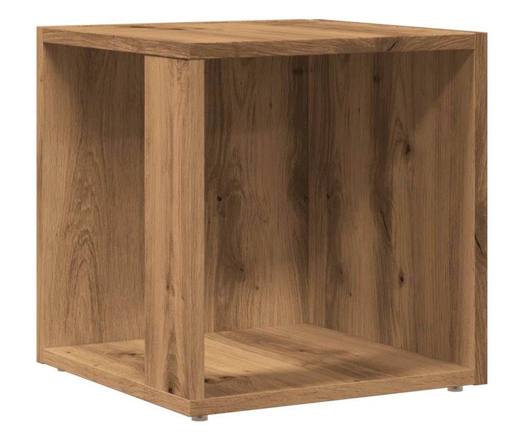 kézműves tölgy színű szerelt fa kisszekrény 33 x 33 x 34 cm - 2