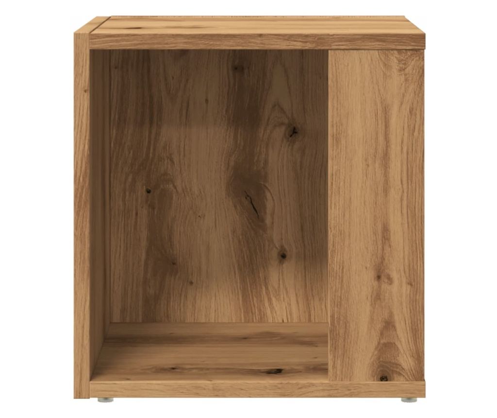 kézműves tölgy színű szerelt fa kisszekrény 33 x 33 x 34 cm - 5