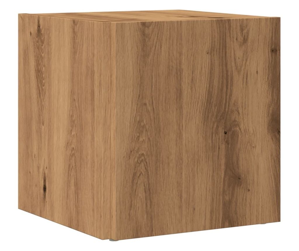 kézműves tölgy színű szerelt fa kisszekrény 33 x 33 x 34 cm - 6