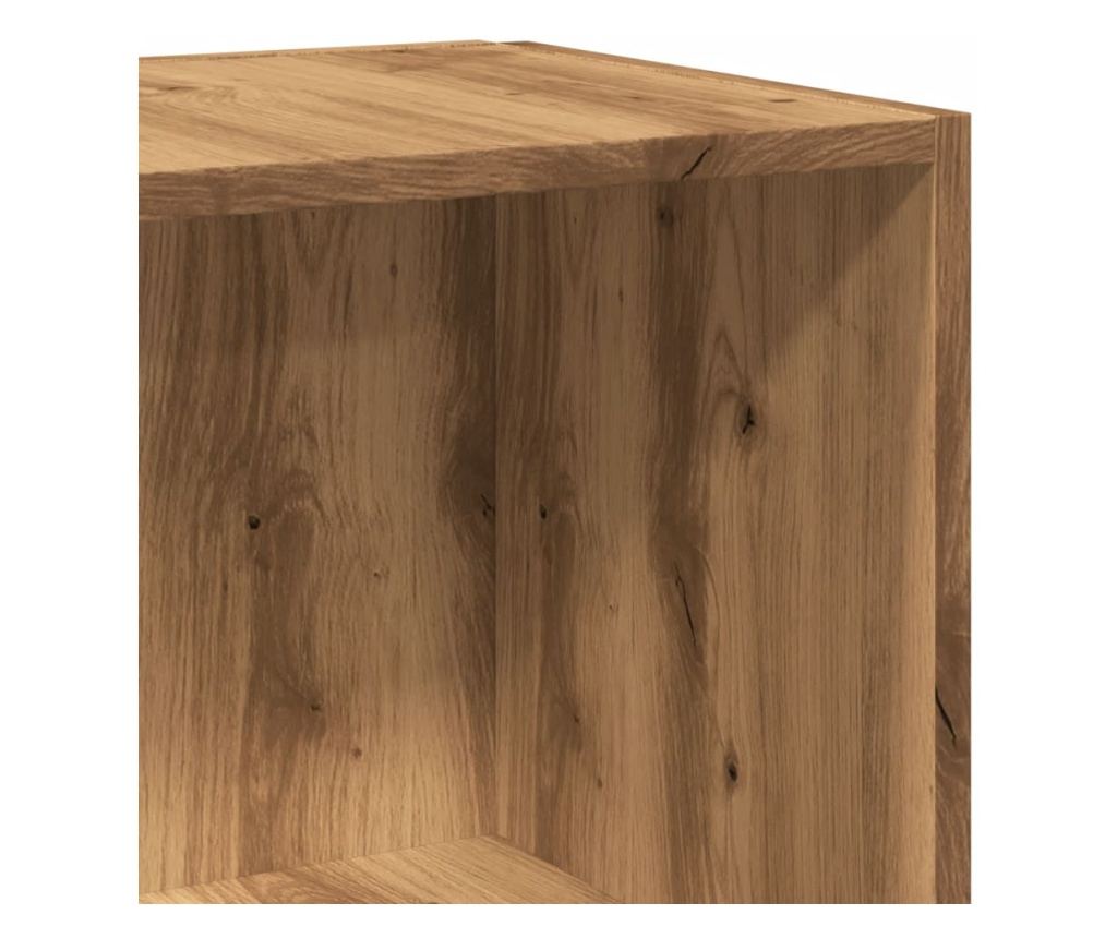 kézműves tölgy színű szerelt fa kisszekrény 33 x 33 x 34 cm - 7