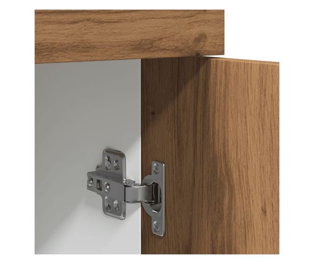 kézműves tölgyszínű szerelt fa fiókos alsószekrény 50x46x81,5cm