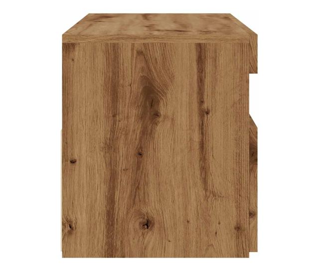 kézműves tölgy szerelt fa TV-szekrény LED-ekkel 90x35x40 cm