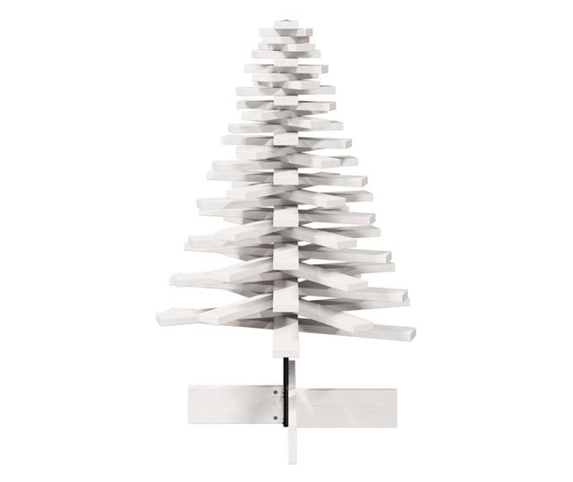 fehér tömör fenyőfa karácsonyfa-dekoráció 100 cm