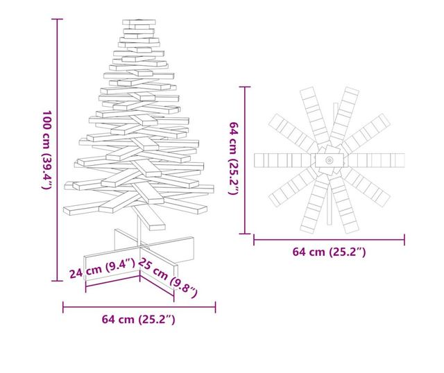 fehér tömör fenyőfa karácsonyfa-dekoráció 100 cm