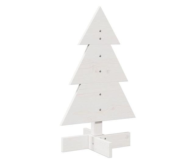 fehér tömör fenyőfa karácsonyfa-dekoráció 60 cm