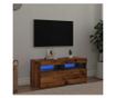 antik fa színű szerelt fa TV-szekrény LED-ekkel 90x35x40 cm