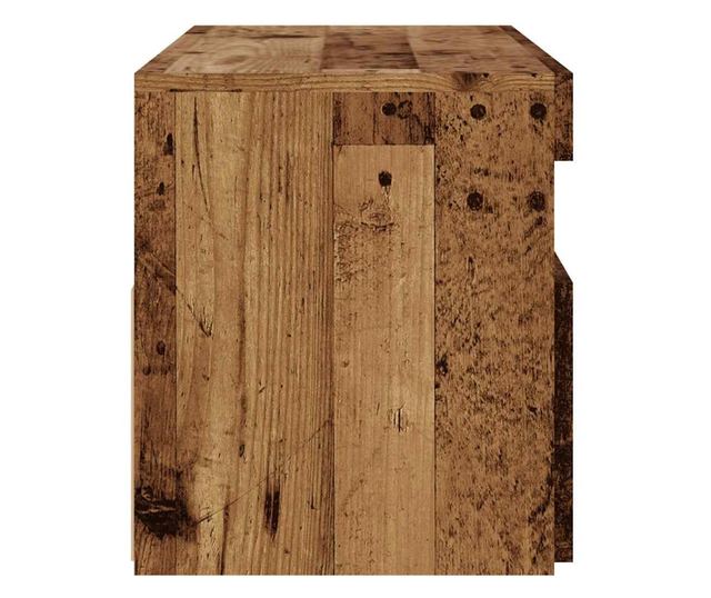 antik fa színű szerelt fa TV-szekrény LED-ekkel 90x35x40 cm