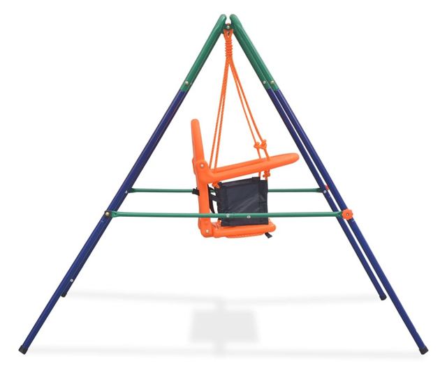 narancssárga hintakészlet biztonsági övvel totyogósoknak