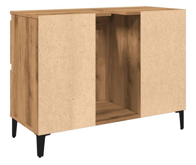 kézműves tölgy színű szerelt fa mosdószekrény 80 x 33 x 60 cm