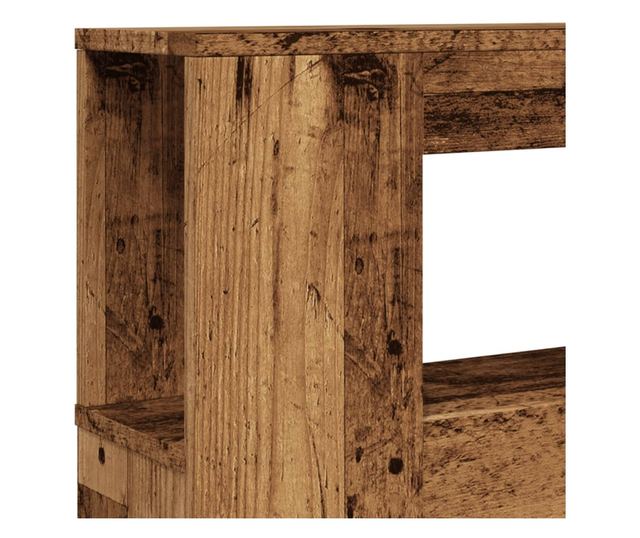 antik fa színű szerelt fa LED-es fejtámla 220x18,5x103,5 cm