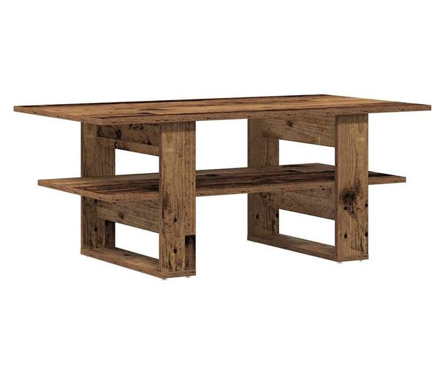 antik fa színű szerelt fa dohányzóasztal 102 x 55 x 42 cm