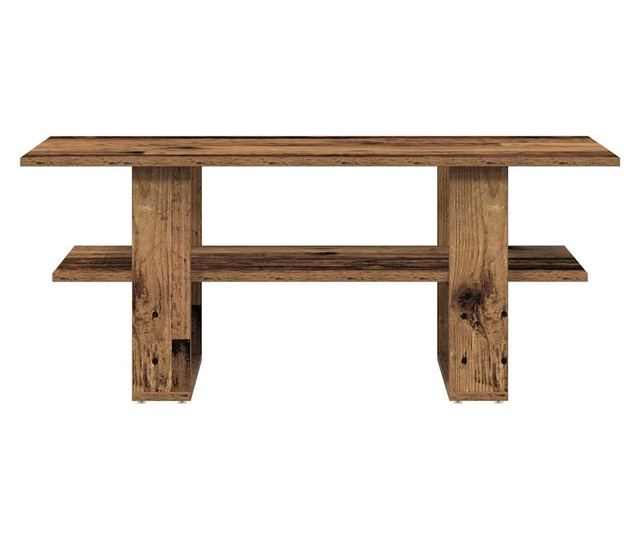 antik fa színű szerelt fa dohányzóasztal 102 x 55 x 42 cm