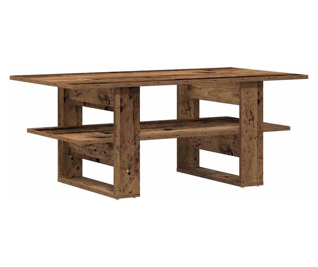 antik fa színű szerelt fa dohányzóasztal 102 x 55 x 42 cm