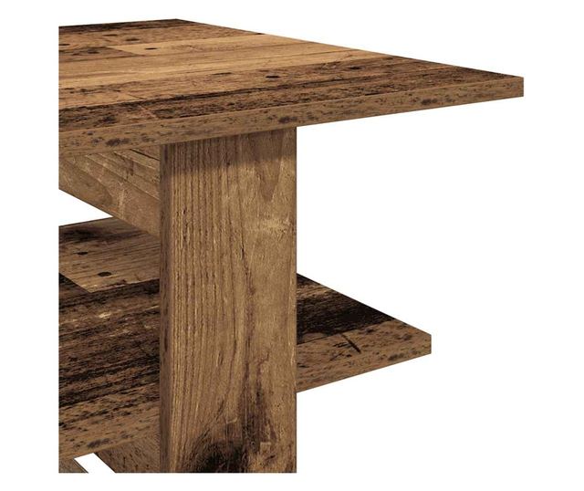 antik fa színű szerelt fa dohányzóasztal 102 x 55 x 42 cm