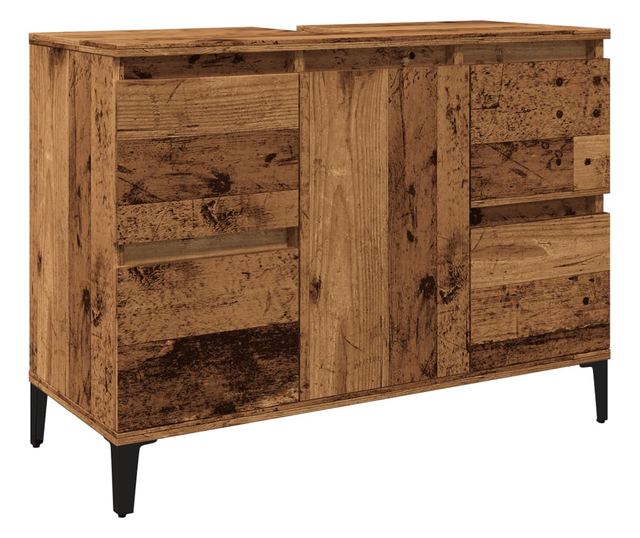 antik fa színű szerelt fa mosdószekrény 80 x 33 x 60 cm