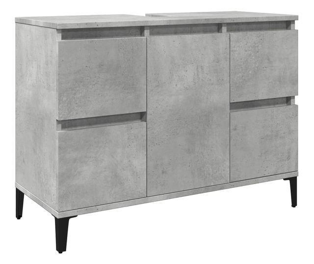 betonszürke szerelt fa mosdószekrény 80 x 33 x 60 cm