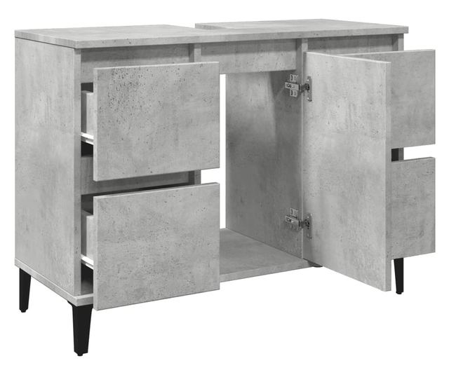 betonszürke szerelt fa mosdószekrény 80 x 33 x 60 cm