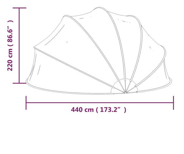 medencekupola 440 x 220 cm