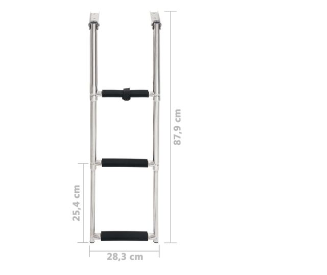 3 lépcsős rozsdamentes acél összecsukható beszállólétra