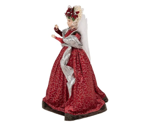 Textil és műgyanta angyalka LED-del, 60x40x86 cm