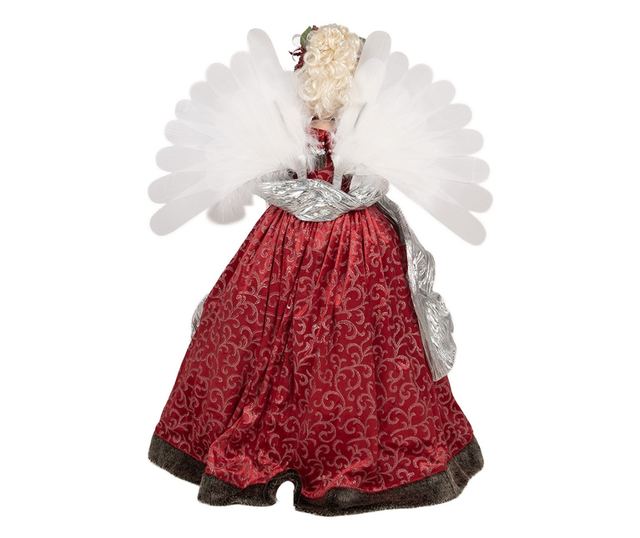 Textil és műgyanta angyalka LED-del, 60x40x86 cm