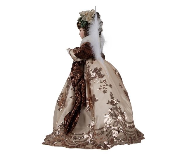 Bézs és fehér textil angyal figura 50x30x65 cm