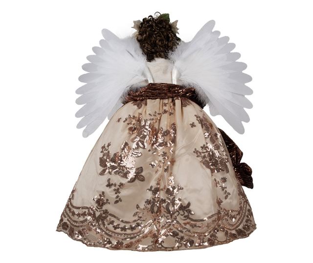 Bézs és fehér textil angyal figura 50x30x65 cm